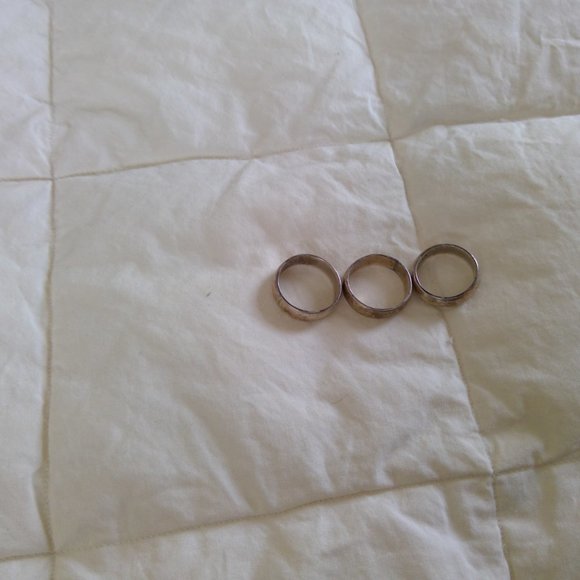 Three! 3! Sterling Silver Rings - Picture 1 of 6
